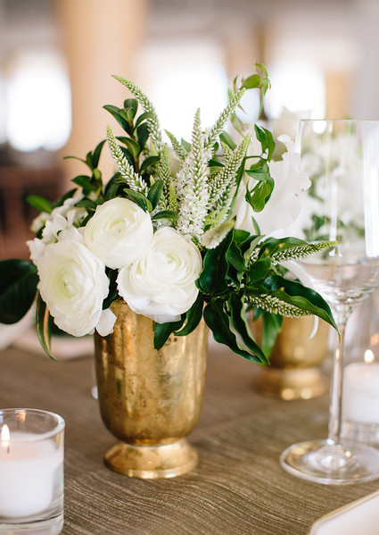 Gold and white wedding decor