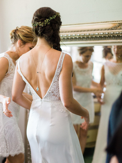Lace and silk wedding dress
