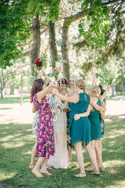 Mixed matched bridesmaid dresses