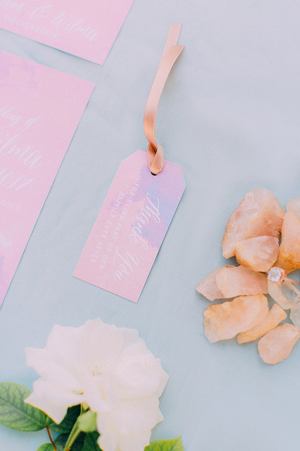 Rose quartz and serenity wedding inspiration