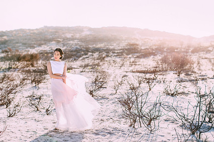 Rose quartz and serenity wedding inspiration