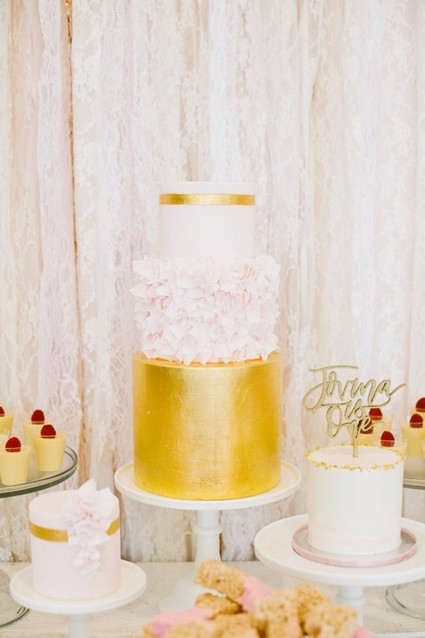 pink and gold cake