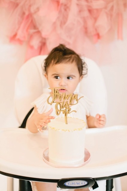 pink and gold first birthday