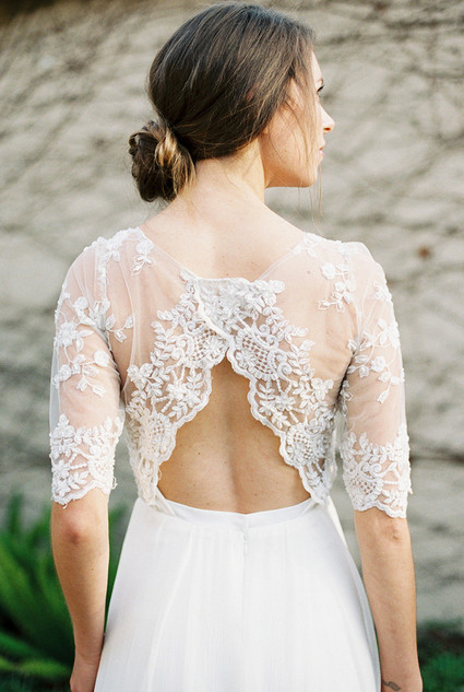 Open back lace wedding dress