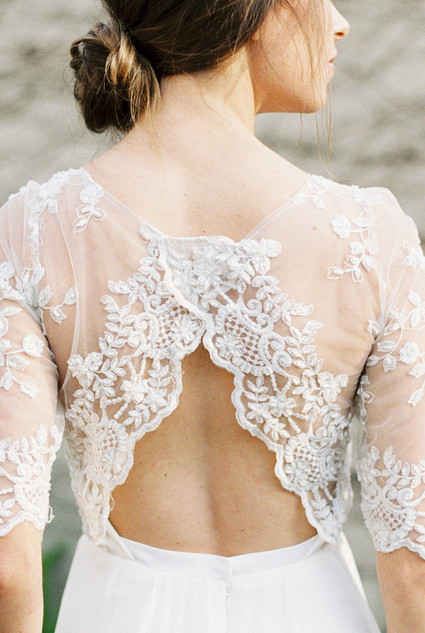 Open back lace wedding dress