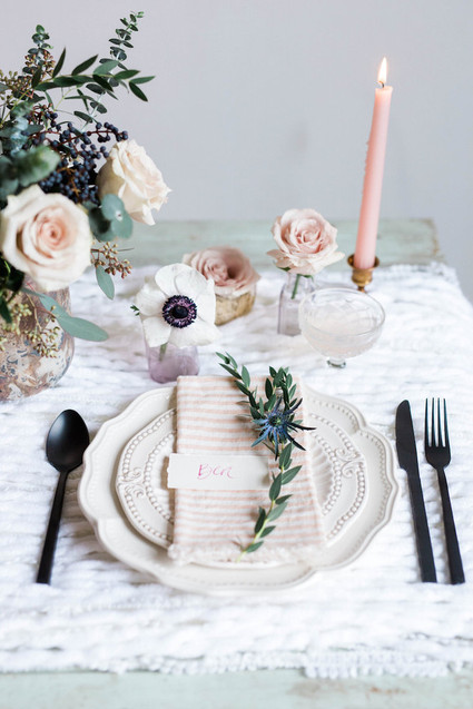 Blush vintage place setting