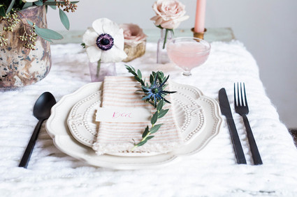 Blush vintage place setting