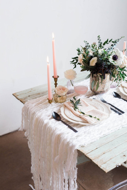 Blush vintage place setting