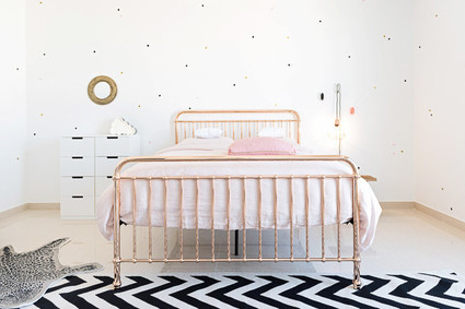 modern copper girls room
