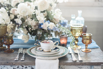 Vintage blue wedding inspiration Inspiration