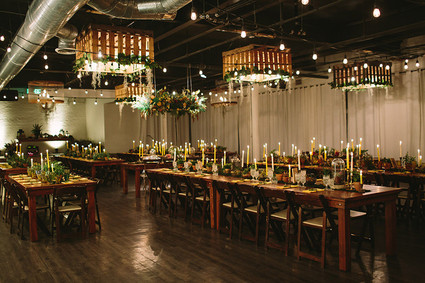 Rustic wedding reception decor