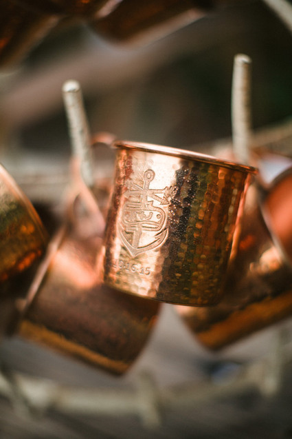 Copper monogrammed cups