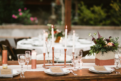 Copper tablescape details