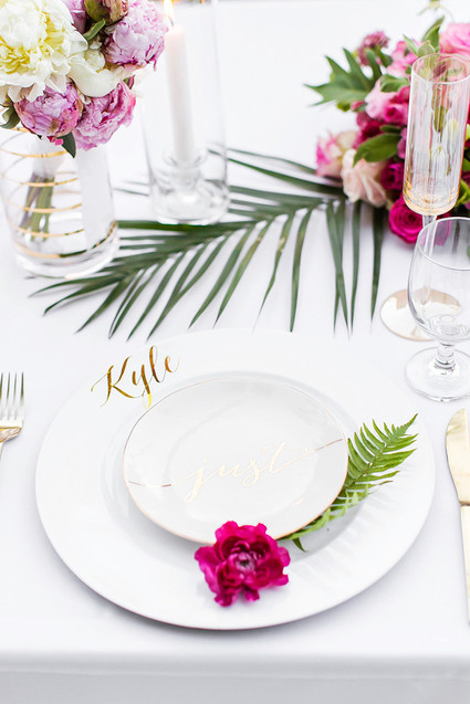 Tropical Palm Springs wedding