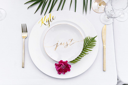Tropical Palm Springs wedding