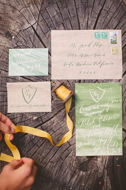 Watercolor wedding invitations