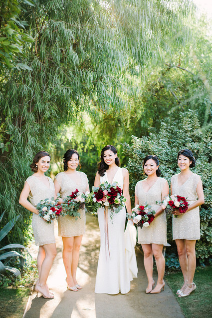Gold bridesmaid dresses