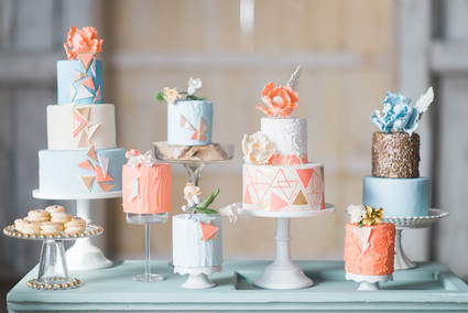 Modern geometric cake display