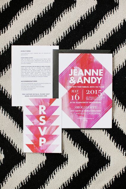 Pink modern invitations