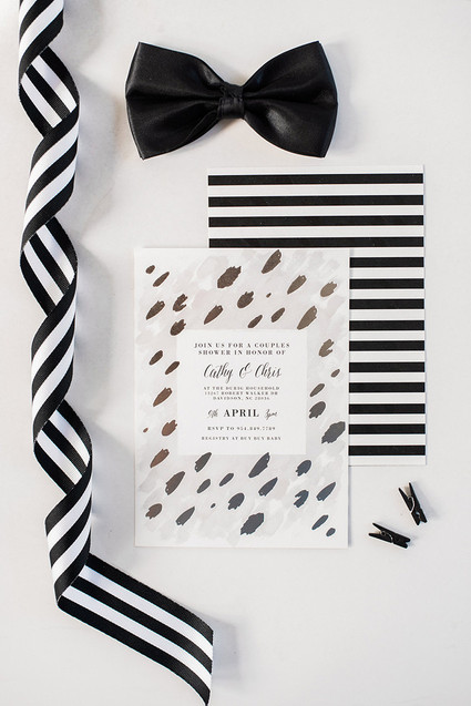 black and white baby shower