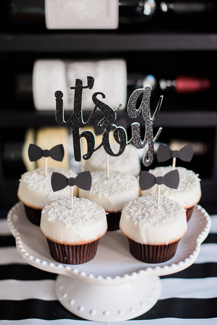black and white baby shower