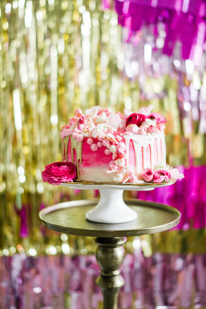 Pink and gold dessert table