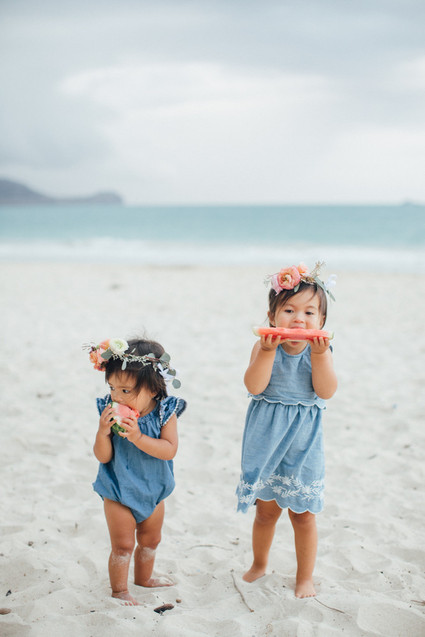 Little girls with flower crowns