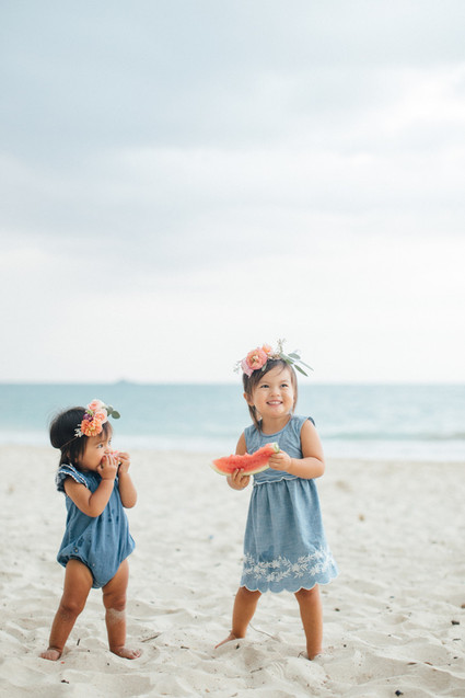 Little girls with flower crowns
