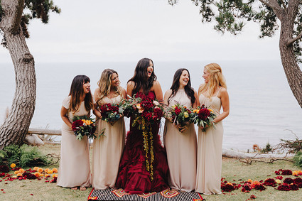 Red Vera Wang wedding dress