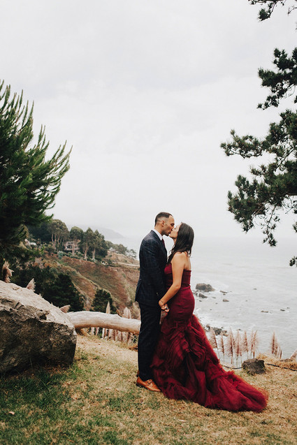 Red Vera Wang wedding dress