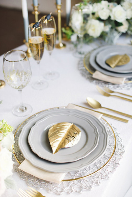 Gold leaf place card Inspiration