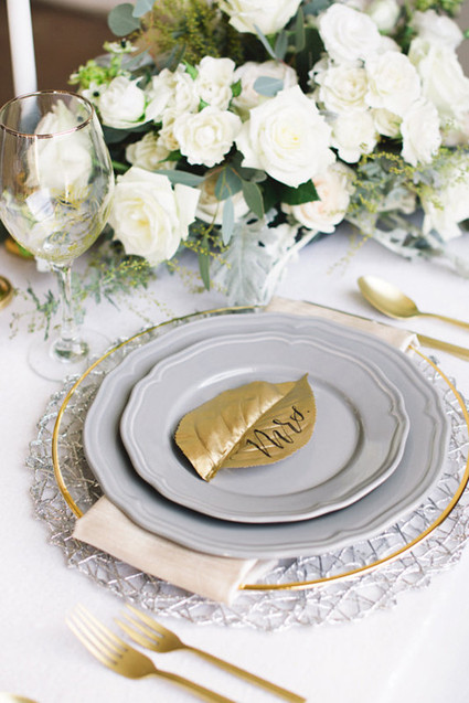 Gold leaf place card Inspiration