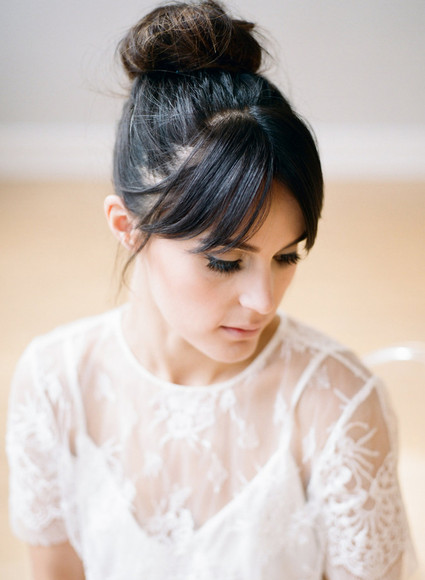 Top knot bridal hairstyle