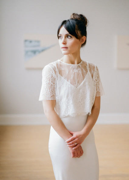 Copped wedding dress