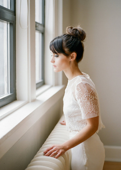 Top knot bridal hairstyle