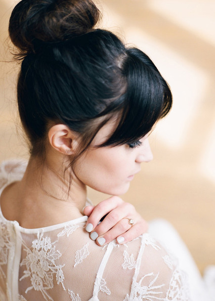 Top knot bridal hairstyle
