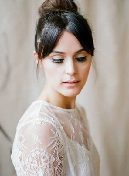 Top knot bridal hairstyle