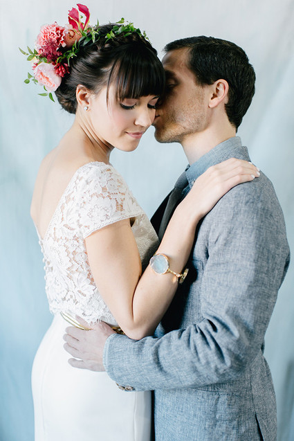 Blue ombre ceremony backdrop