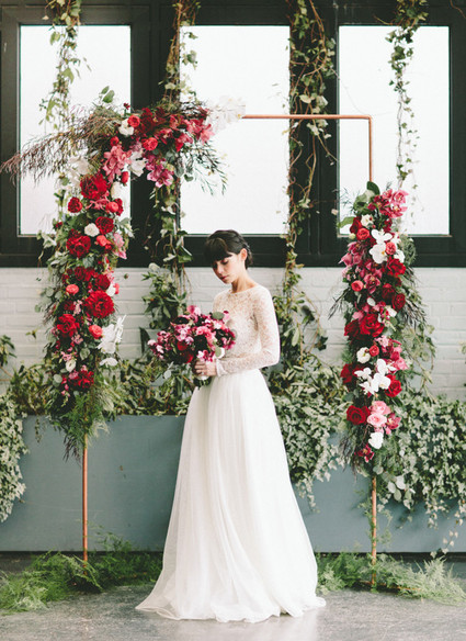 Botanical ceremony backdrop