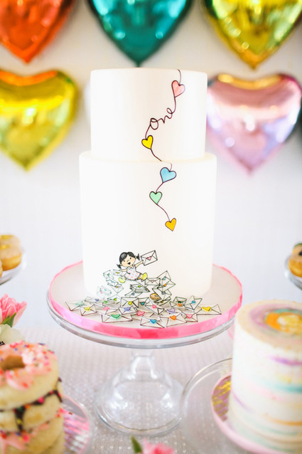 valentines day 1st birthday cake Inspiration
