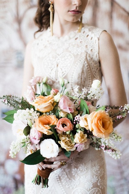 Blush and yellow bridal bouquet