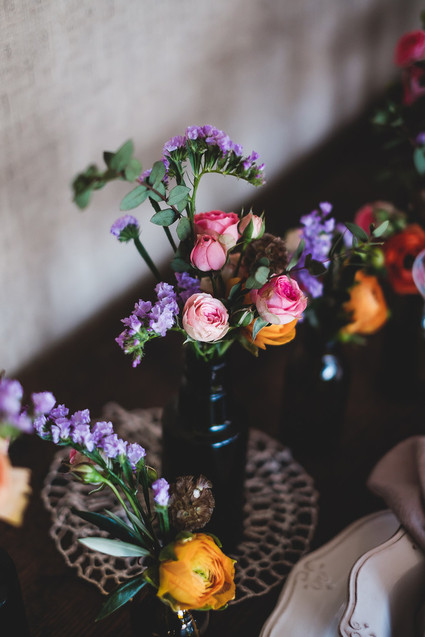 Florals in vintage bottle