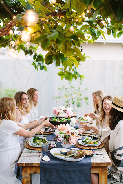 Summer oysters and rose party with 100 Layer Cake and Crate and Barrel