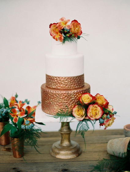 Copper wedding cake
