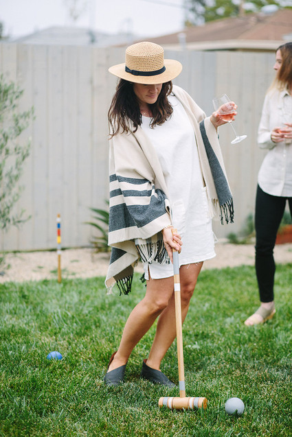 Rose and oysters party with Crate and Barrel and 100 Layer Cake