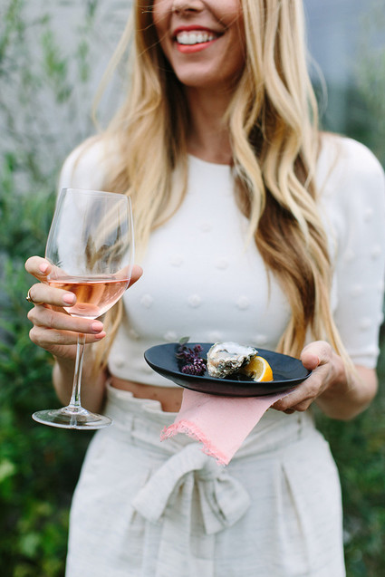 Rose and oysters party with Crate and Barrel and 100 Layer Cake