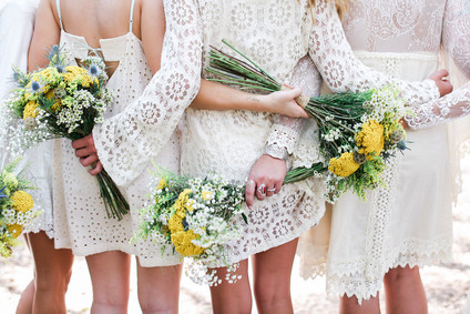 White bridesmaid dresses Inspiration