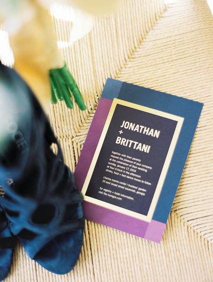 Navy and gold Savannah wedding