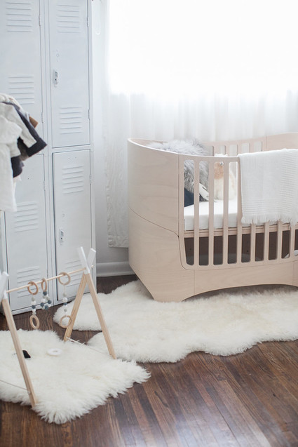 all white bohemian modern nursery
