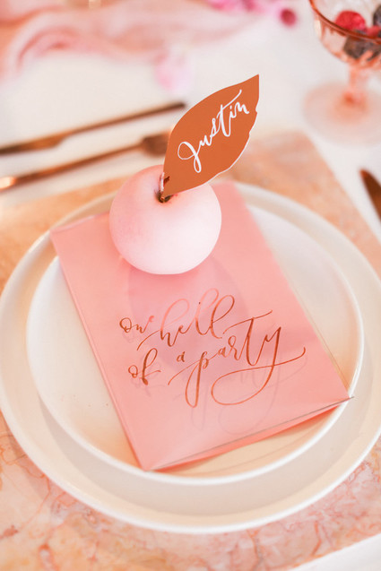 Pink wedding decor